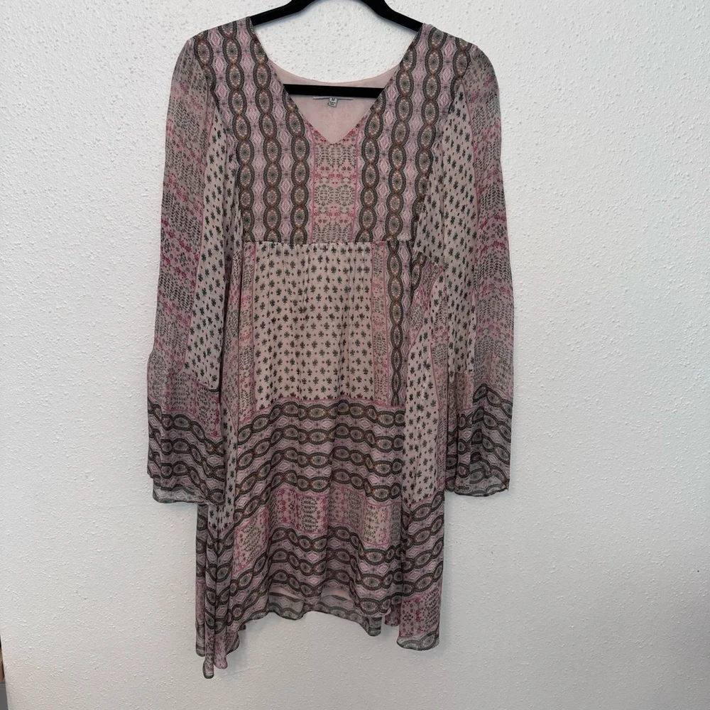 Rebecca Minkoff Women's Pink Blush Redland Dress Topanga Canyon Print Sz. Medium - Picture 5 of 9